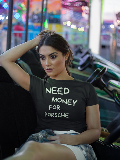 T-krekls ar īsām piedurknēm need money for porsche Kreklu Meistars